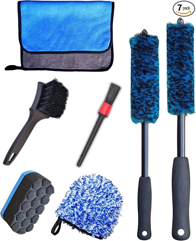 oesee Professional 4 Pack Long Handle Wheel Brush Kit by OeSee