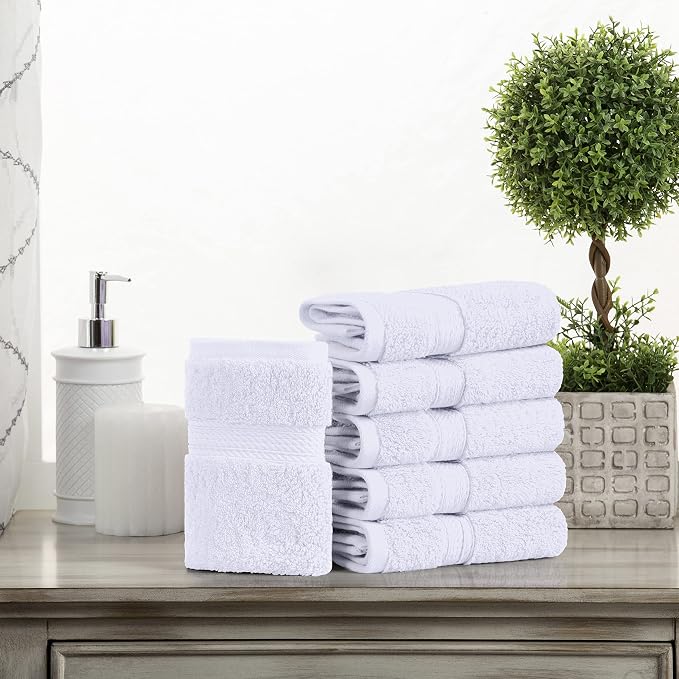 Superior Egyptian Cotton Plush & Absorbent, Face Towel Set of 6, Soft Luxury - Image 2