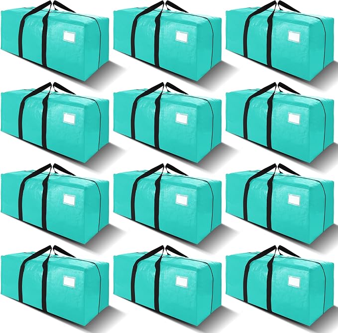 VELVETSURE 12 Pack Heavy Duty Large Moving Bags W/Backpack Straps by VELVETSURE