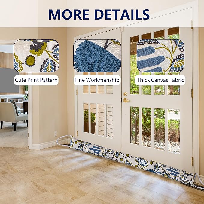 2 Pack 60 Inch 4 Inch Wide Under Door Blocker Door Draft Stopper - Image 5