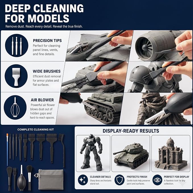 15 Pcs Anti Static Model Cleaning Brush Kit Dusting Tool Set - Image 4