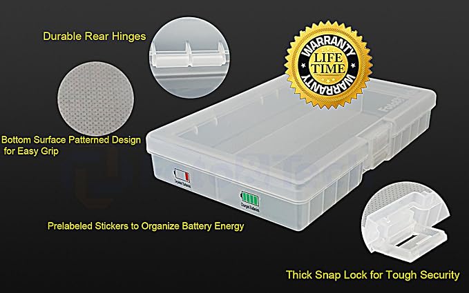 Foto&Tech AA AAA Battery Storage Box, Rechargeable Battery Storage Case Battery - Image 2