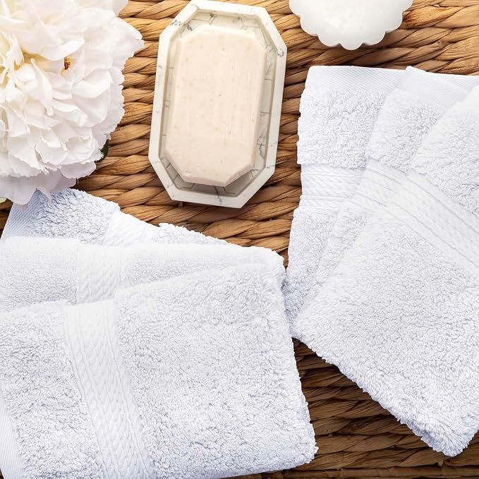 Superior Egyptian Cotton Plush & Absorbent, Face Towel Set of 6, Soft Luxury - Image 3