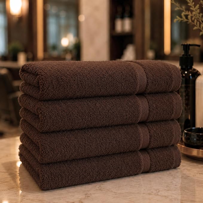 Bulk 72-Pack Professional Salon Spa & Wellness Towels, Dark Brown | Soft 100% - Image 7