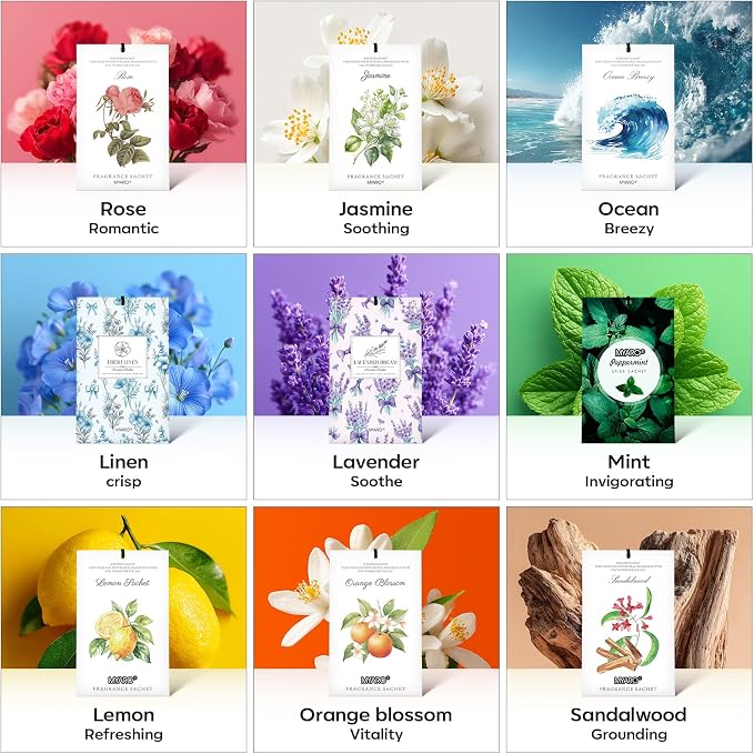 MYARO 20 Pack Lavender Scented Sachets, Closet Deodorizer Car Air Freshener - Image 8