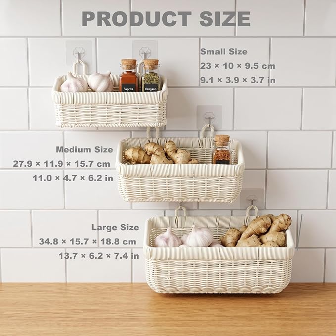 Wicker Hanging Baksets, Plastic Organizer - Image 6