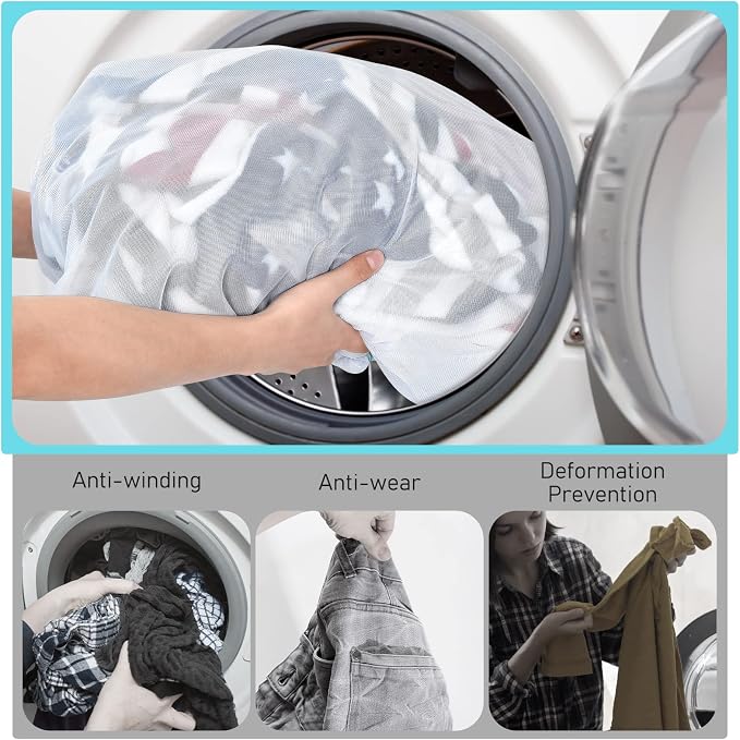 OTraki Large Mesh Laundry Bags 28x35 inch Zipper Mesh Lingerie Bags - Image 5