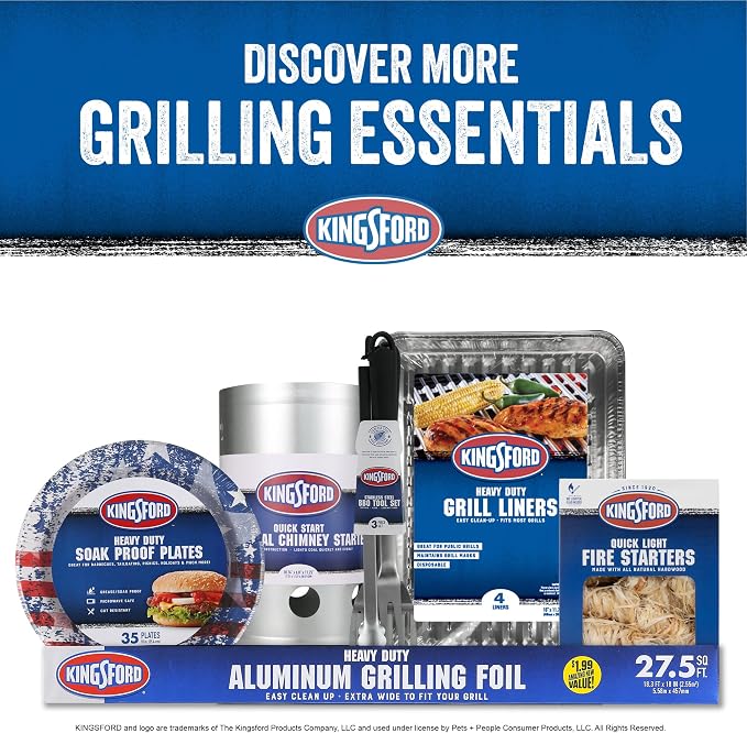 Kingsford Heavy Duty Aluminum Foil Roll, 27.5 Sq Ft | Wraps grill grates - Image 9