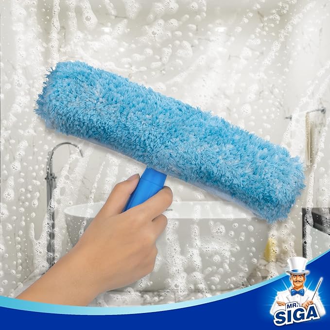 MR.SIGA Professional Window Squeegee & Microfiber Window Scrubber, 10 inch - Image 5
