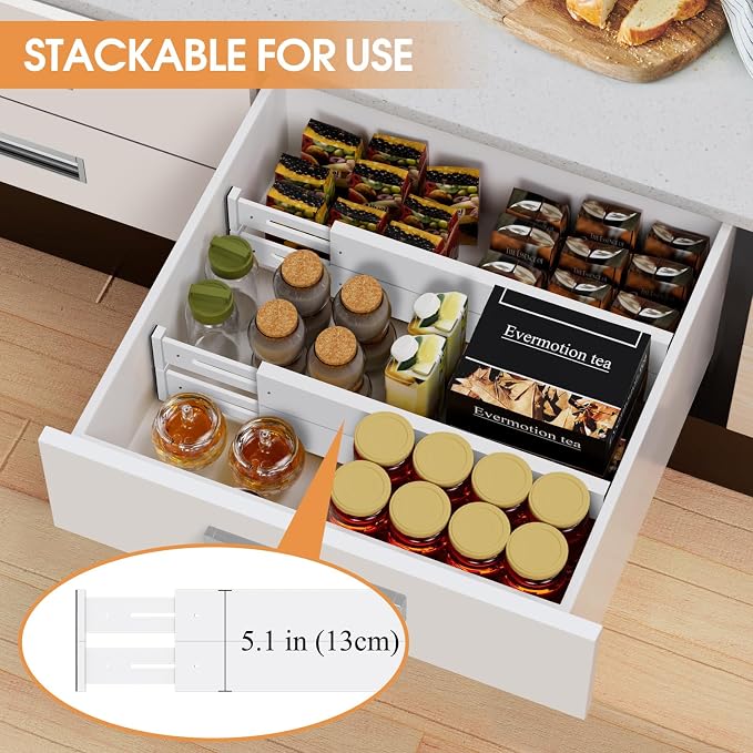 Bamboo Drawer Dividers, Adjustable Drawer Organizers, Fits 17.6–21" Drawers | - Image 4