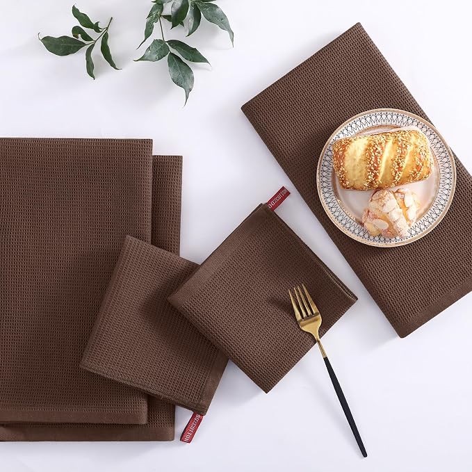 Homaxy 100% Cotton Waffle Weave Kitchen Towels, 4 Pack - Image 2