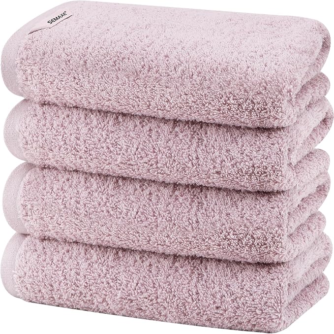 4-Pack Purple Cotton Hand Towels by SEMAXE
