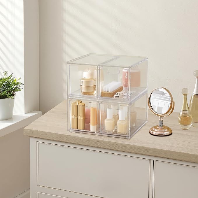 STORi Stackable Desk Organizer drawers, 4 Tall Drawers - Image 6