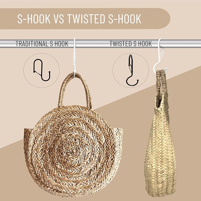 6 Purse Hanger for Closet. Tote Hanger. S-Shaped Hooks S Hooks Twist Design. - Image 5