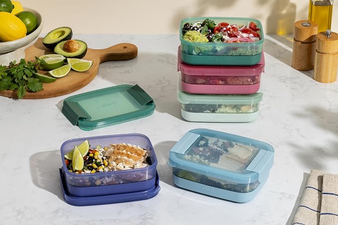 Ello 3.7 Cup Plastic Meal Prep Containers, 5 Pack, Everest | Set of 5 leakproof - Image 2
