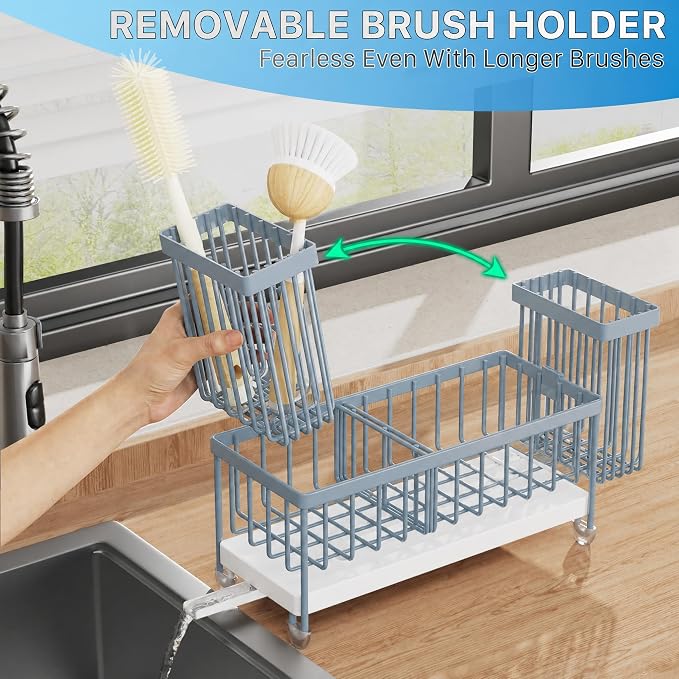 Cisily Sponge Holder for Kitchen Sink, Sink Caddy Organizer - Image 4