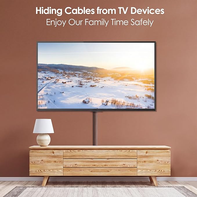 Yecaye TV Cord Hider, 125in Cord Cover, W1.18in H0.6in, Darkwood | Large Cable - Image 7