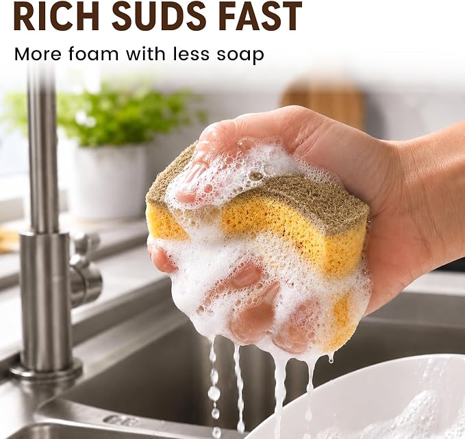 12 PCS Natural Sponges Kitchen, Dish Sponges - Image 7