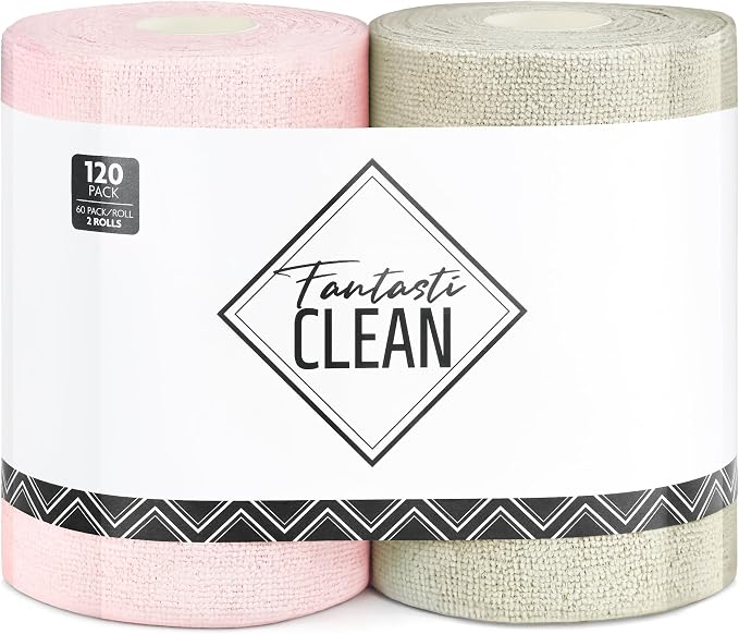 Fantasticlean Microfiber Cleaning Cloth Roll 120 Pack by Fantasticlean