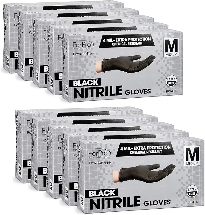 ForPro Disposable Nitrile Gloves, Chemical Resistant, Powder-Free, Latex-Free by ForProProfessionalCollection