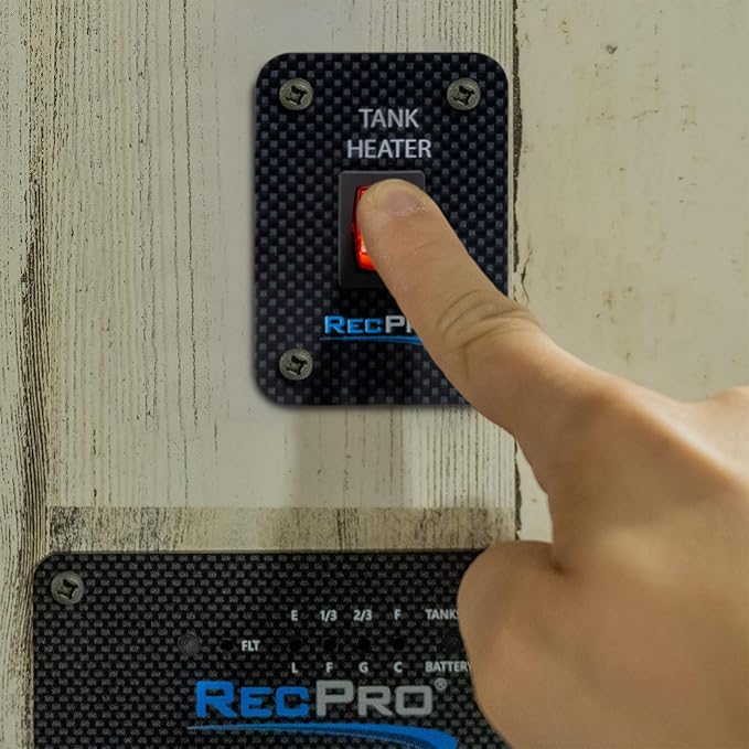 RecPro RV Toggle Switch | RV Tank System Control Panel Switch | Gang Kit System | Tank Heating Pad Toggle Switch | RV Tank Heater Panel (1 Toggle)