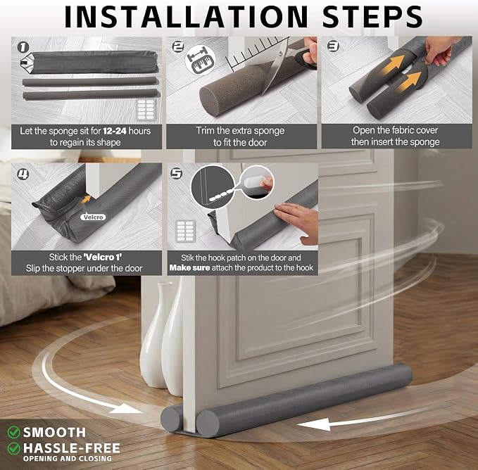 MAXTID Door Light Blocker 36", Weather Stripping, Insulation Strip | Under Door - Image 8