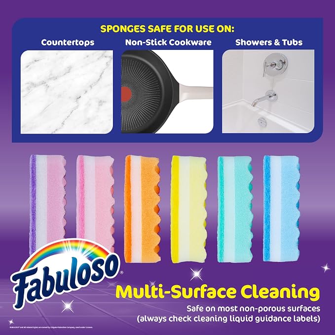 Fabuloso Scratch-Free Kitchen Dish Sponges, safe on nonstick cookware - Image 6