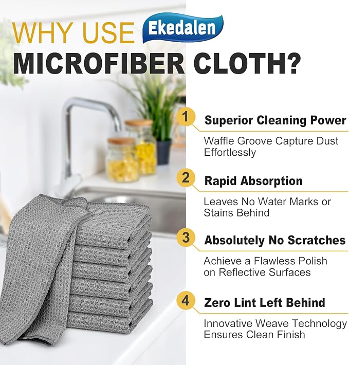 Ekedalen Microfiber Cleaning Cloth Lint Free Glass Polish - Image 3