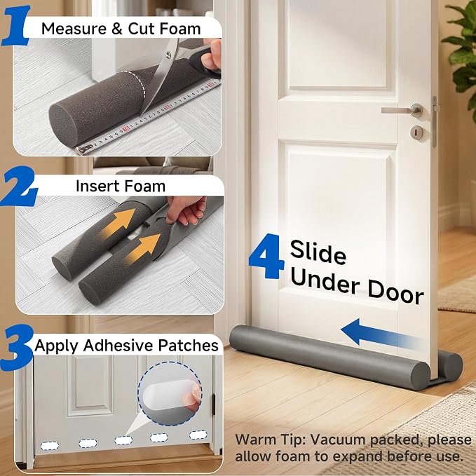 MAXTID Under Door Draft Stopper 32, 38 Inches, Sweep Insulation | Door Sweep - Image 7