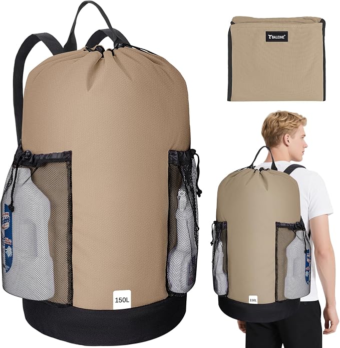 BALEINE 150L Laundry Bag Backpack, 900D Oxford Fabric Large Travel Laundry Bags by BALEINE