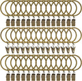 42 Pack Curtain Rings with Clips 1.5" Interior Diameter, Metal Drapery Clips by LULARINE