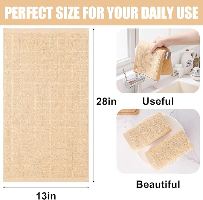 Homaxy 100% Cotton Terry Kitchen Towels, 12 Pack - Image 5
