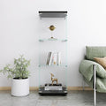 Yoluckea 3 Shelves Glass Display Cabinet with Door,Floor Standing Clear Glass Curio Cabinet Collection Display Case for Living Room Bedroom 49.41”x15.16”x13.58” Black (Quick Assembly)