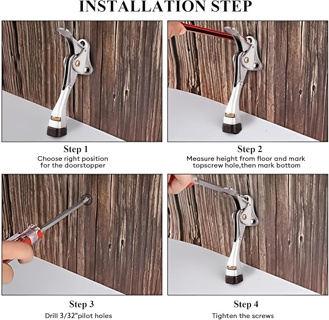 GroTheory 3 Pack Door Stoppers, 4 inch Kickdown Door Stops | Heavy Duty Door - Image 5