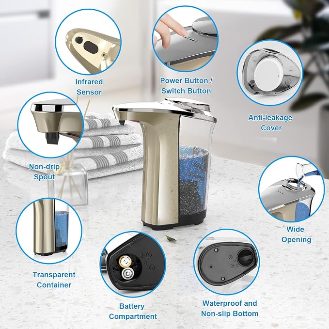 Automatic Soap Dispenser, 17oz Touchless Liquid Dish Soap Dispenser Kitchen | - Image 6