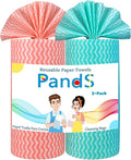 Reusable Paper Towels Washable, 2 Pack 120 Count Disposable Dish Cloths by PandS