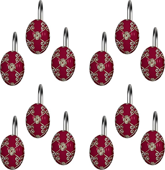 Zahari Home Elegant Rose Shower Hooks Set - Image 4