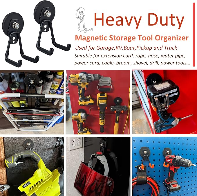 ULIBERMAGNET Large Magnetic Hooks, Strong Heavy Duty Magnet Hooks - Image 3