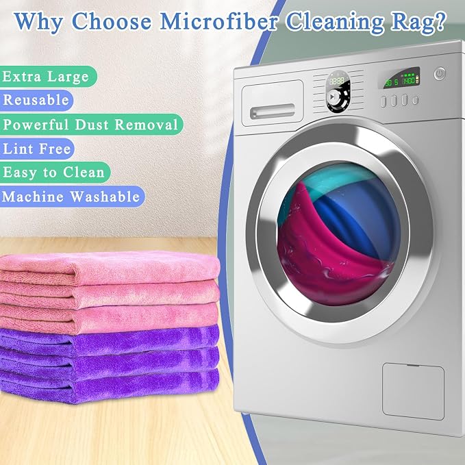 12 Pcs Extra Large Microfiber Cleaning Cloth, Microfiber Towels - Image 4