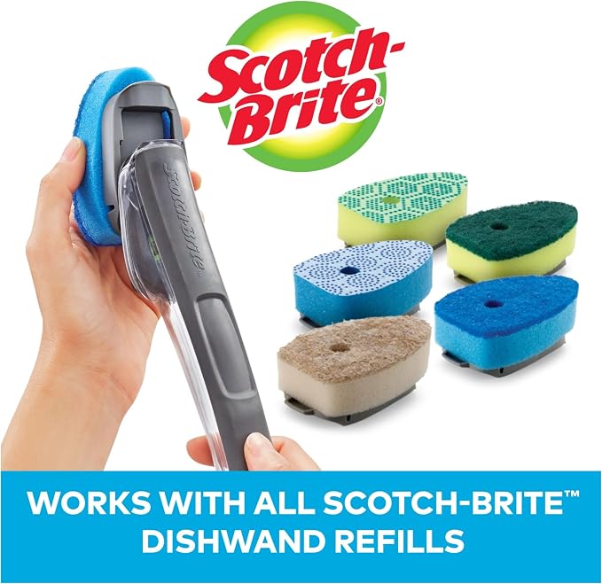 Scotch-Brite Advanced Soap Control Non-Scratch Dishwand Kit, 1 Dish Wand & 5 - Image 6