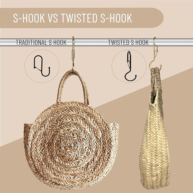 6 Purse Hanger for Closet. Tote Hanger. S-Shaped Hooks S Hooks Twist Design. - Image 5