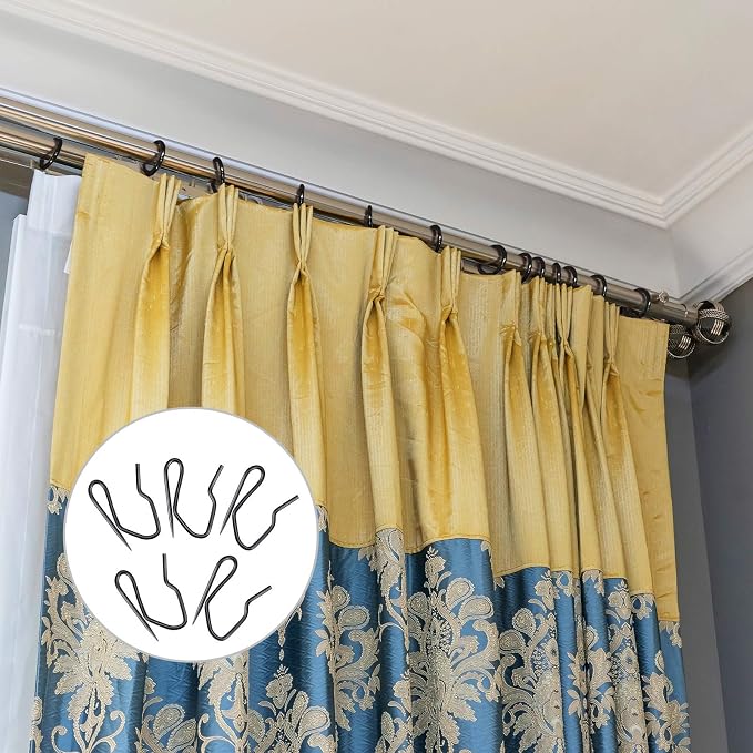 Outus 58 Pack Metal Curtain Hooks Pin On Drapery Hooks 1.2 x 1 Inch - Image 6