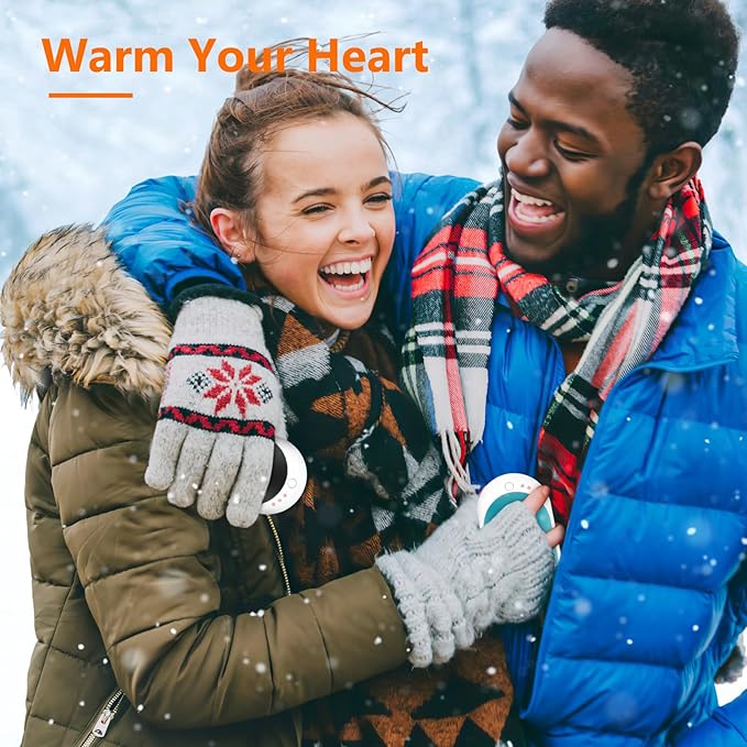 BESKAR Rechargeable Hand Warmer, 5200mAh Electric Hand Heater, Double-Sided Heating, USB Quick Charge, Portable Pocket Hand Warmer for Outdoor, Golf, Raynauds - Winter Gift