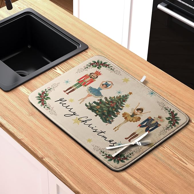Merry Christmas Nutcracker Dish Drying Mat - Image 6