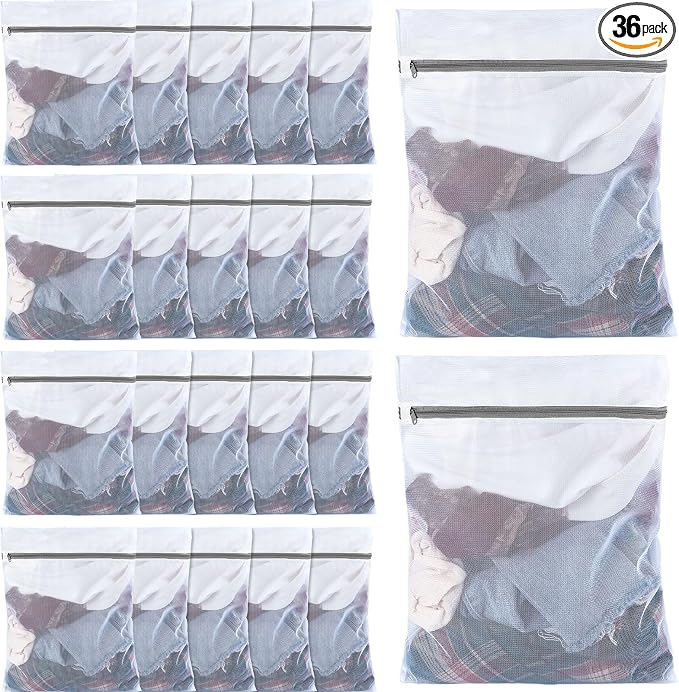 36 Pieces Mesh Laundry Bags Fine Mesh Wash Bags by Nuenen