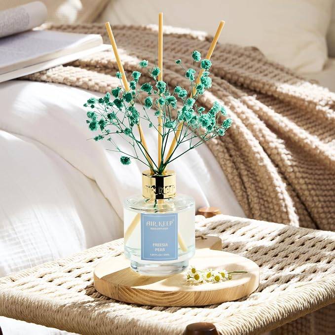 Reed Diffuser Set of 3, Jasmine Mint Gardenia Freesia Pear Oil Reed Diffusers - Image 6
