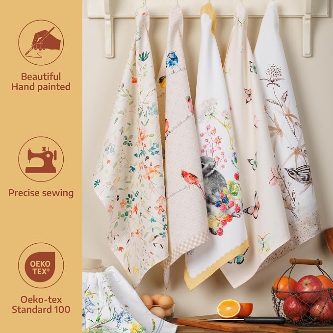 Maison d' Hermine Kitchen Towels Set of 6 Reusable 100% Cotton 27.50" x 20" - Image 2