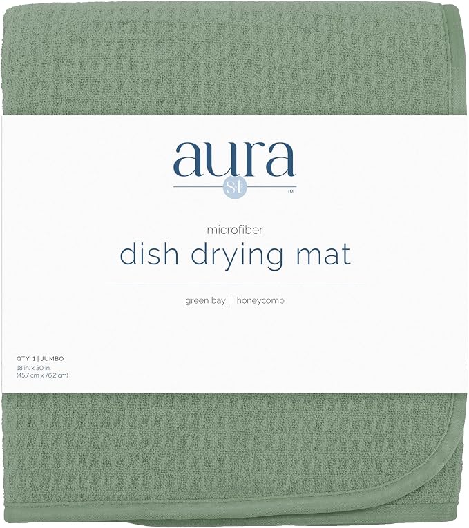 S&T INC. Dish Drying Mat, Sage Green | Absorbent Microfiber, XXL Kitchen - Image 8