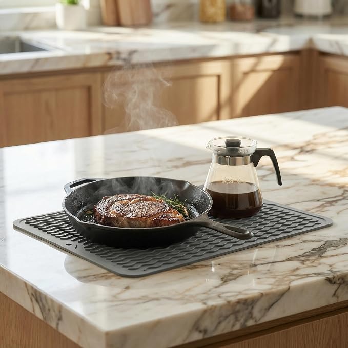 MicoYang Silicone Dish Drying Mat, Heat-Resistant Trivet to 450°F, Non-Slip & - Image 6