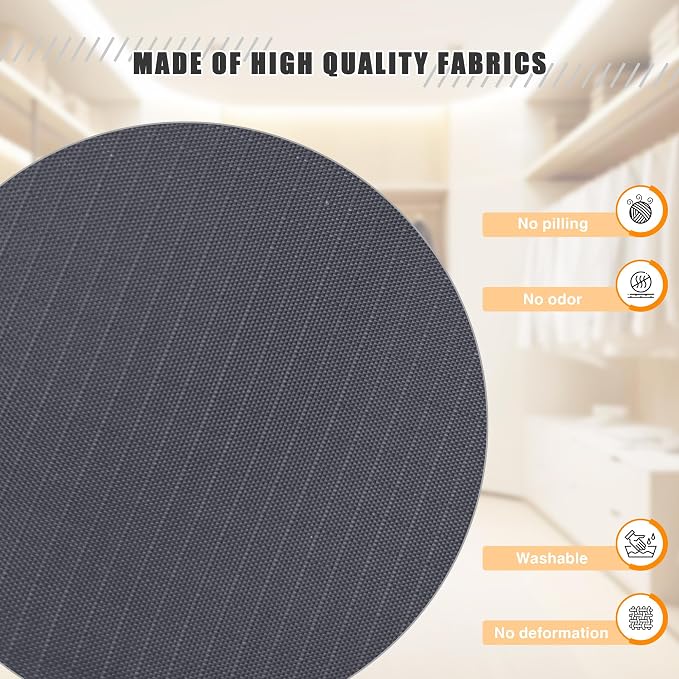 Hanging Closet Organizer 3-Shelf, Oxford Fabric Wardrobe Storage, Dark Gray | - Image 4